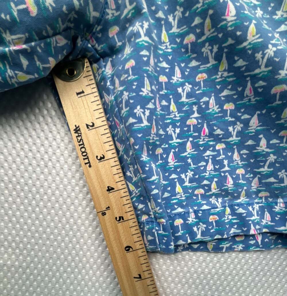 Vineyard Vines Men's Breaker Shorts Size 34 Blue Sailboat Palm Tree Print - Picture 6 of 9